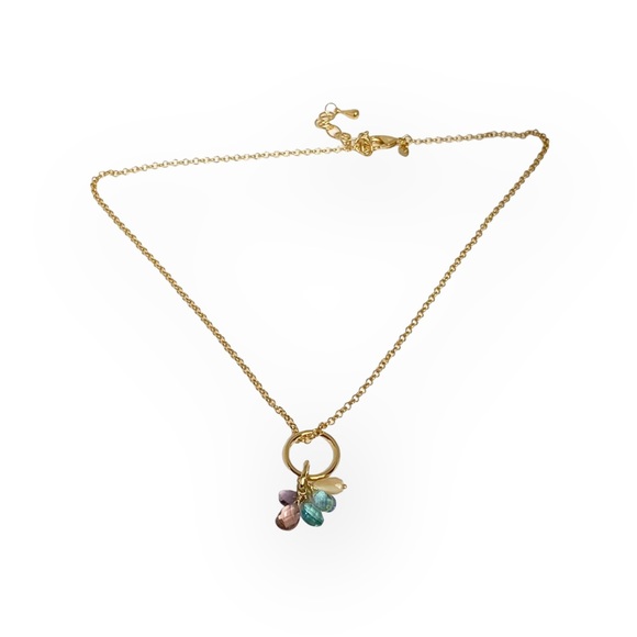 new Rivka Friedman ꕥ Briolette Gemstones Pendant Necklace ꕥ 18K Gold Clad ꕥ Gems - Picture 6 of 16